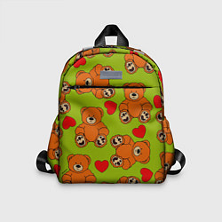 Детский рюкзак Плюшевые мишки и сердечки, цвет: 3D-принт