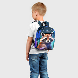 Детский рюкзак Енот мультяшный красочный, цвет: 3D-принт — фото 2