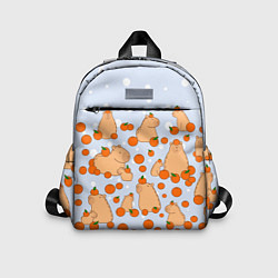 Детский рюкзак Мем капибара и мандарины, цвет: 3D-принт