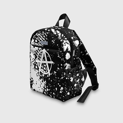 Детский рюкзак Анархия краски черно-белые / 3D-принт – фото 3