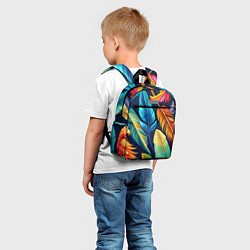 Детский рюкзак Пёстрые пёрышки попугаев, цвет: 3D-принт — фото 2