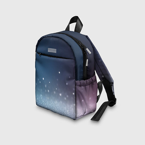 Детский рюкзак Серебристые блёстки на синем фоне - нейросеть / 3D-принт – фото 3
