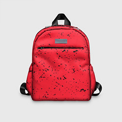 Детский рюкзак Насыщенный коралловый с чёрными вкраплениями, цвет: 3D-принт