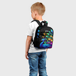 Детский рюкзак Neon peacock - art, цвет: 3D-принт — фото 2