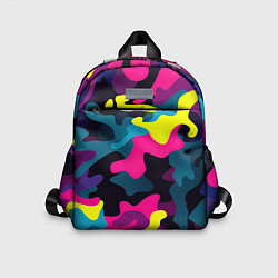 Детский рюкзак Кислотная яркая абстракция в камуфляжном стиле