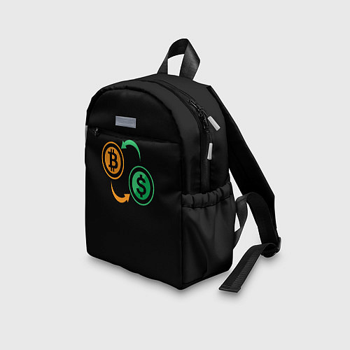 Детский рюкзак Криптовалюта биткоин и доллар / 3D-принт – фото 3