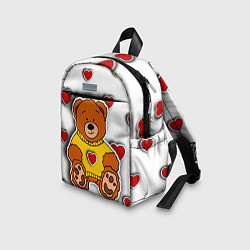 Детский рюкзак Стикер наклейка медвежонок и сердце объемный рисун, цвет: 3D-принт — фото 2
