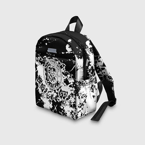 Детский рюкзак Manchester City краски чёрно белые / 3D-принт – фото 3
