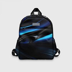 Детский рюкзак Черная и синяя геометрическая абстракция, цвет: 3D-принт