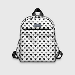 Детский рюкзак Черно-белые сердечки, цвет: 3D-принт