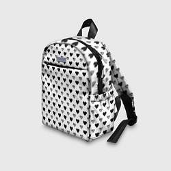 Детский рюкзак Черно-белые сердечки, цвет: 3D-принт — фото 2