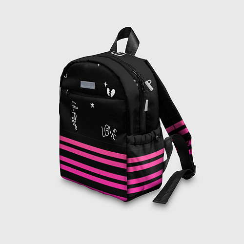 Детский рюкзак Lil Peep розовые полосы / 3D-принт – фото 3