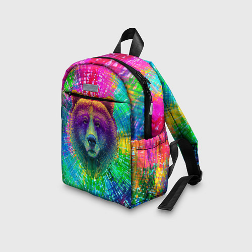 Детский рюкзак Цветной медведь / 3D-принт – фото 3
