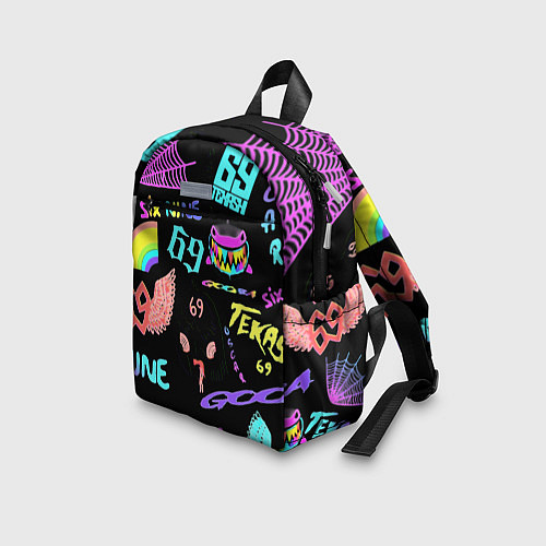 Детский рюкзак 6ix9ine logo rap bend / 3D-принт – фото 3