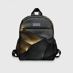 Детский рюкзак Черная текстура с золотистым напылением, цвет: 3D-принт
