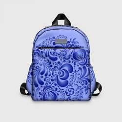 Детский рюкзак Узоры гжель на сиреневом фоне, цвет: 3D-принт
