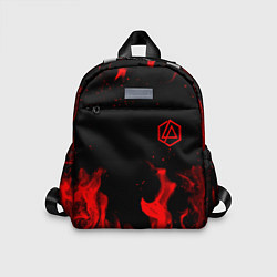 Детский рюкзак Linkin Park красный огонь лого, цвет: 3D-принт