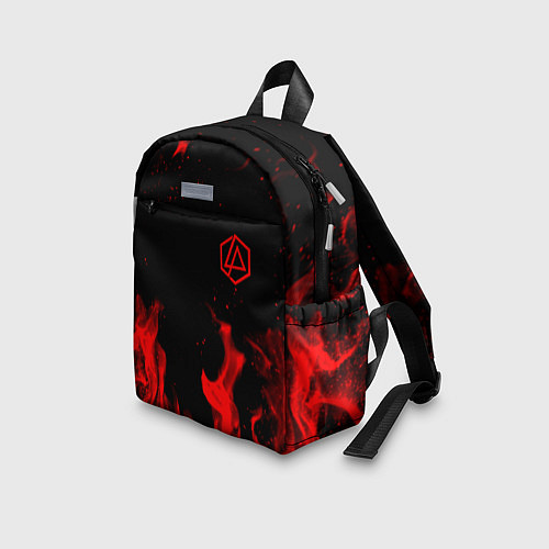 Детский рюкзак Linkin Park красный огонь лого / 3D-принт – фото 3