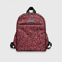 Детский рюкзак Паттерн мелкая мозаика тёмно-розовый, цвет: 3D-принт