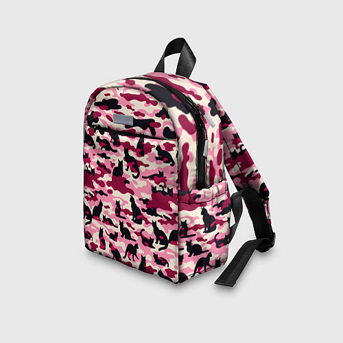 Детский рюкзак Камуфляжные розовые котики / 3D-принт – фото 3