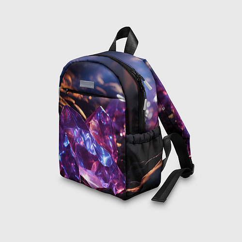 Детский рюкзак Фиолетовые комические камни / 3D-принт – фото 3
