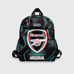 Детский рюкзак Arsenal FC в стиле glitch на темном фоне, цвет: 3D-принт