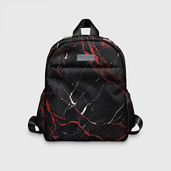 Детский рюкзак Черно-красный мрамор, цвет: 3D-принт