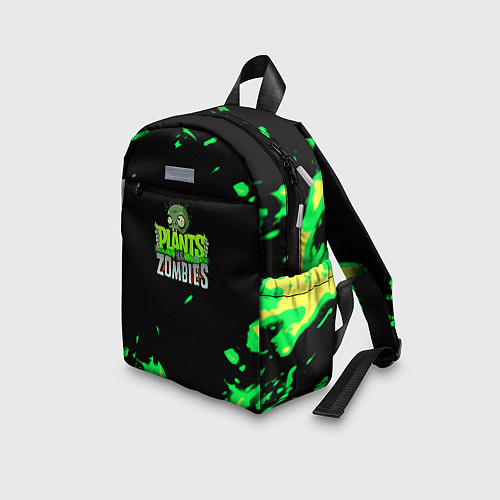 Детский рюкзак Plants vs Zombies зелёная текстура / 3D-принт – фото 3