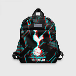 Детский рюкзак Tottenham FC в стиле glitch на темном фоне, цвет: 3D-принт