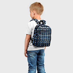 Детский рюкзак Чёрно-синие сердечки на белом фоне, цвет: 3D-принт — фото 2