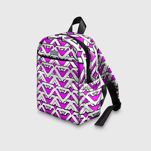 Детский рюкзак Бело-розовый узор / 3D-принт – фото 3