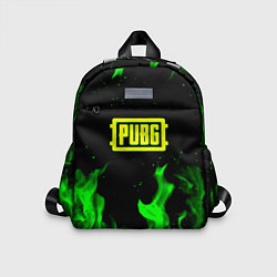 Детский рюкзак PUBG кислотное лого огненный стиль, цвет: 3D-принт