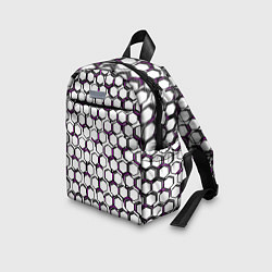 Детский рюкзак Киберпанк узор из шестиугольников розовый, цвет: 3D-принт — фото 2