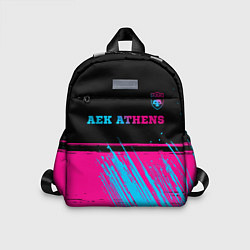 Детский рюкзак AEK Athens - neon gradient посередине, цвет: 3D-принт