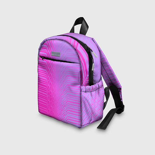 Детский рюкзак Розовые градиентные линии / 3D-принт – фото 3