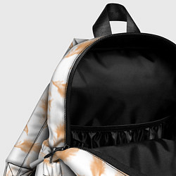 Детский рюкзак Бежевые перья на белом фоне, цвет: 3D-принт — фото 2