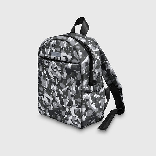 Детский рюкзак Серый пиксельный камуфляж / 3D-принт – фото 3