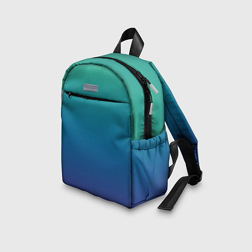 Детский рюкзак Градиент зелёно-фиолетовый / 3D-принт – фото 3