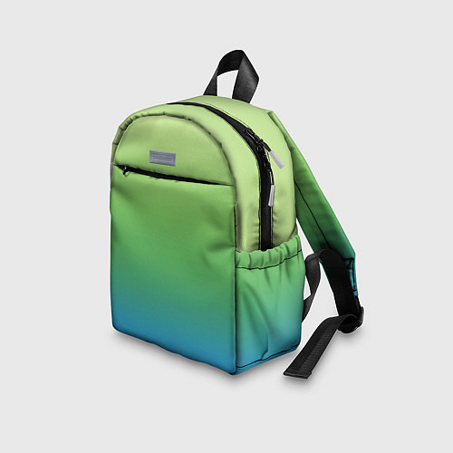 Детский рюкзак Градиент зелёно-голубой / 3D-принт – фото 3
