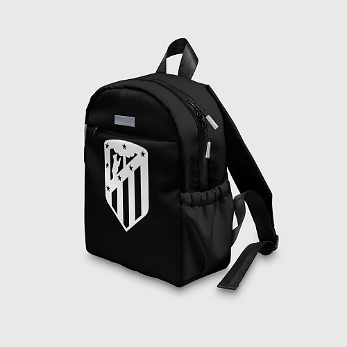 Детский рюкзак Атлетико Мадрид белое лого фк / 3D-принт – фото 3