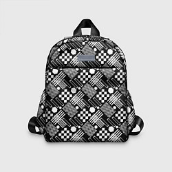 Детский рюкзак Черно белый узор из геометрических фигур, цвет: 3D-принт