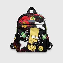 Детский рюкзак Барт Симпсон на фоне баксов, цвет: 3D-принт