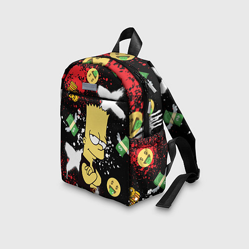 Детский рюкзак Барт Симпсон на фоне баксов / 3D-принт – фото 3