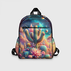 Детский рюкзак Кактусы цветущие под космическим небом, цвет: 3D-принт