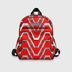 Детский рюкзак Техно броня красно-белая, цвет: 3D-принт