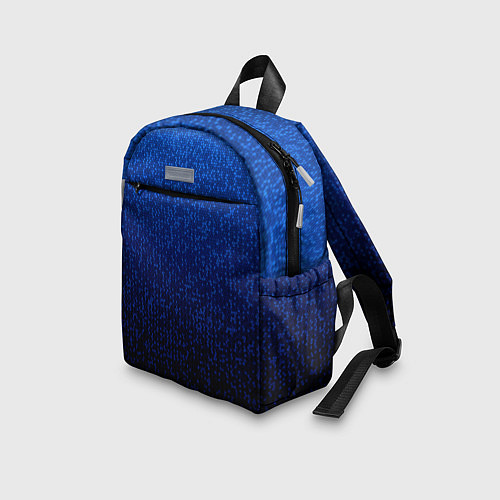 Детский рюкзак Градиент мелкая мозаика сине-чёрный / 3D-принт – фото 3