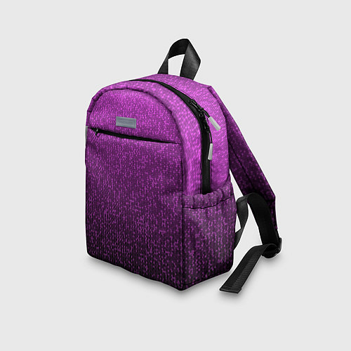 Детский рюкзак Чёрно-сиреневый градиент мелкая мозаика / 3D-принт – фото 3