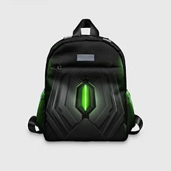 Детский рюкзак Яркая зеленая люминисцентная лампа на тёмном в сти