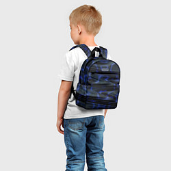 Детский рюкзак Темно синие карбоновые волны, цвет: 3D-принт — фото 2