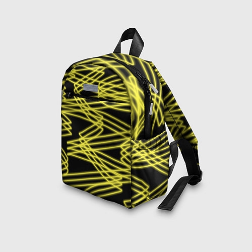 Детский рюкзак Желтые светящиеся линии / 3D-принт – фото 3